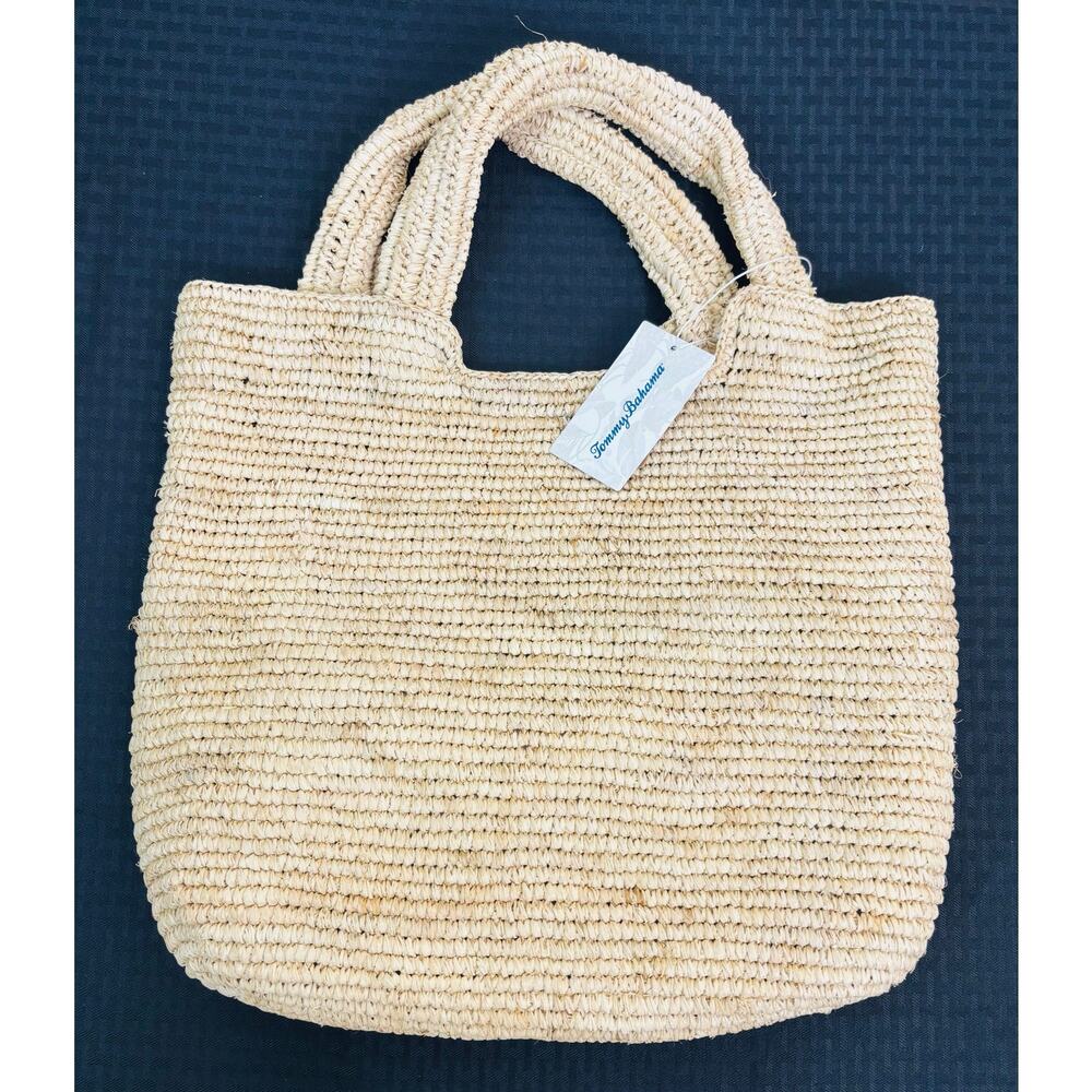 Tommy Bahama 100% Raffia Tote Bag Beach Farmer's Market Days